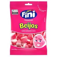 Bala Fini Gelatina Beijos Morango 100g
